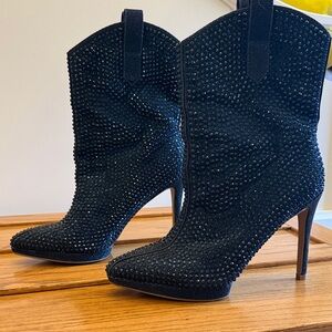 Jessica Simpson Sparkling Blue Heeled Boots